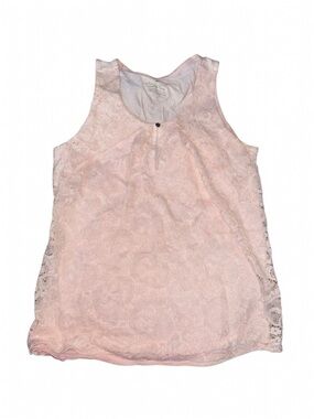 New York & Company Light Pink Lace Tank Top